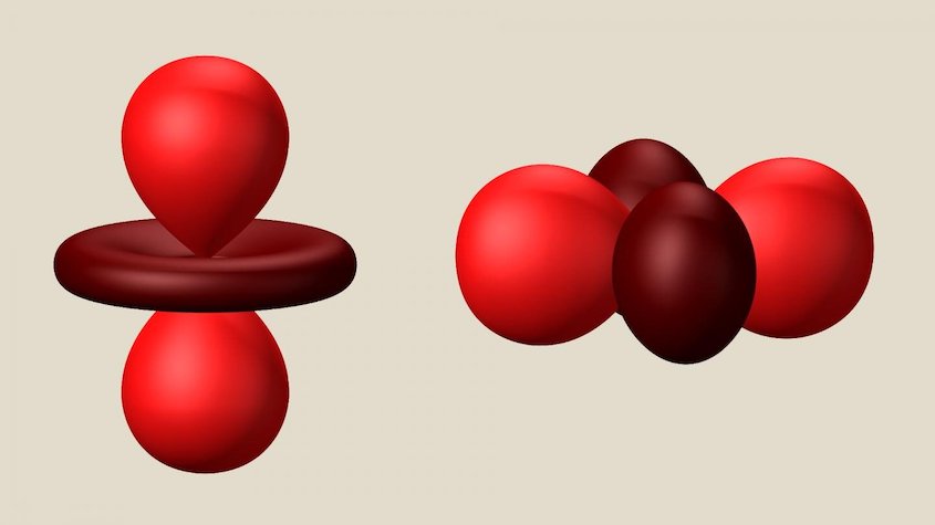 1 / 1These balloon-and-disc shapes represent an electron orbital -- a fuzzy electron cloud around an atom's nucleus -- in two different orientations. Scientists hope to someday use variations in the orientations of orbitals as the 0s and 1s needed to make computations and store information in computer memories, a system known as orbitronics. A SLAC study shows it's possible to separate these orbital orientations from electron spin patterns, a key step for independently controlling them in a class of materials that's the cornerstone of modern information technology. Credit: Greg Stewart/SLAC National Accelerator Laboratory