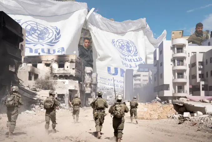 The Israeli Knesset passed a second reading of two bills that effectively ban UNRWA. (Design: Palestine Chronicle)