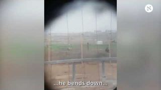 Motionless Palestinian Shot by Israeli Sniper to Sound of Soldiers' Cheers